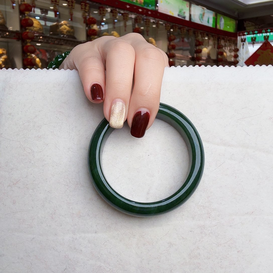 和田玉（碧玉）手镯未镶嵌小*