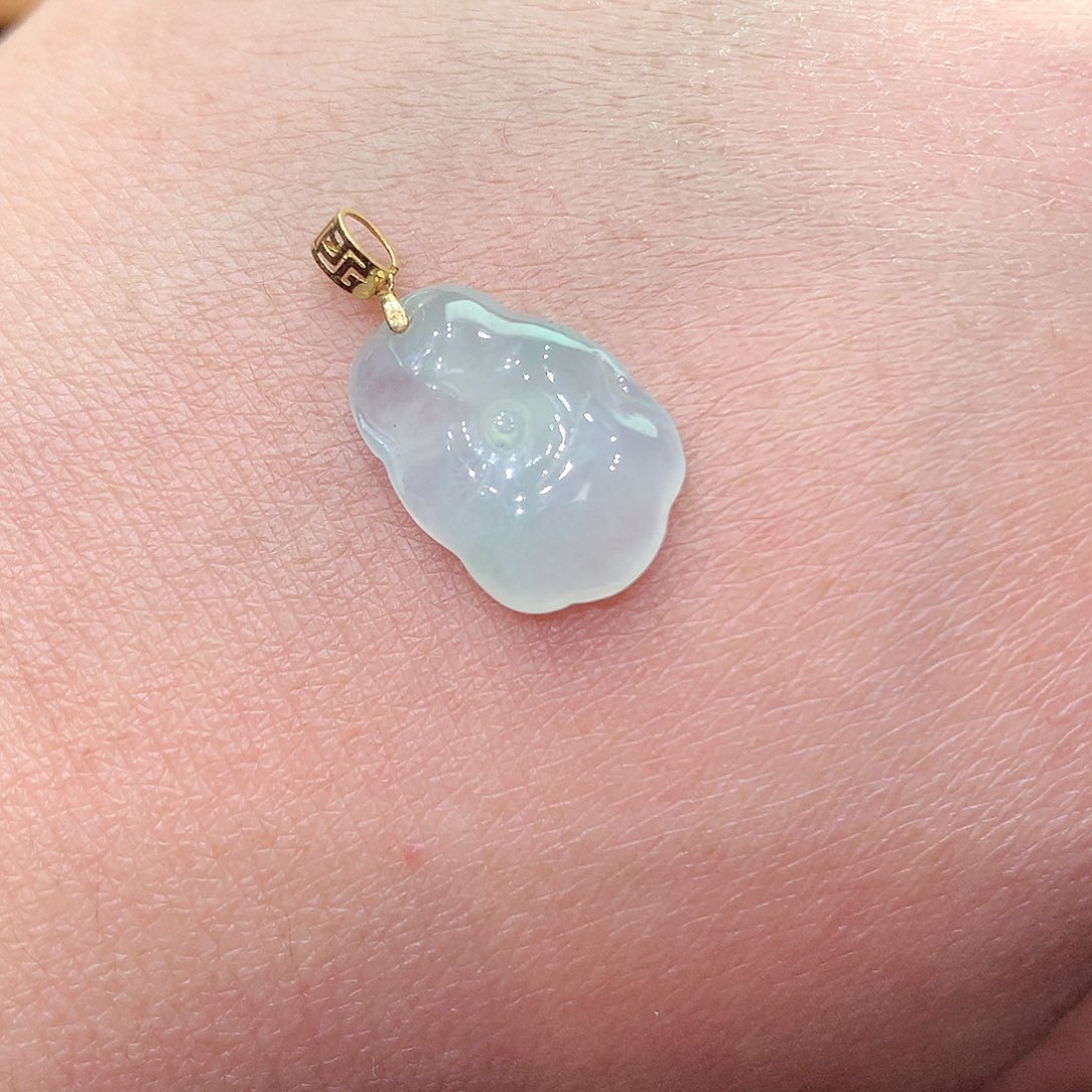 翡翠颈饰18K金镶嵌纯天然