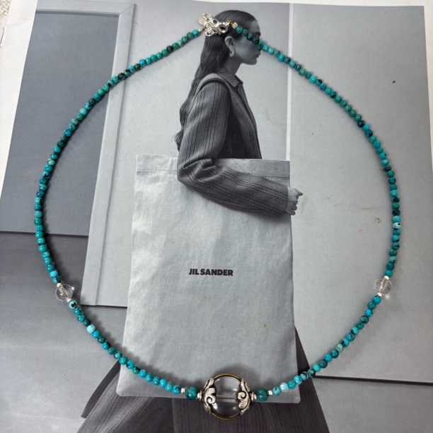 吊坠925银 【松秀饰品】全精品原石松松项链 搭配精美水水隔珠925银