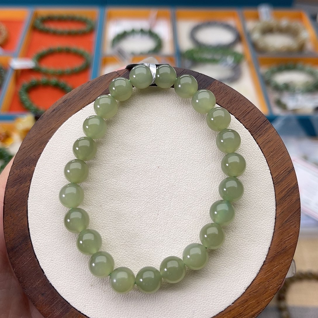 和田玉未镶嵌手串A16卡8