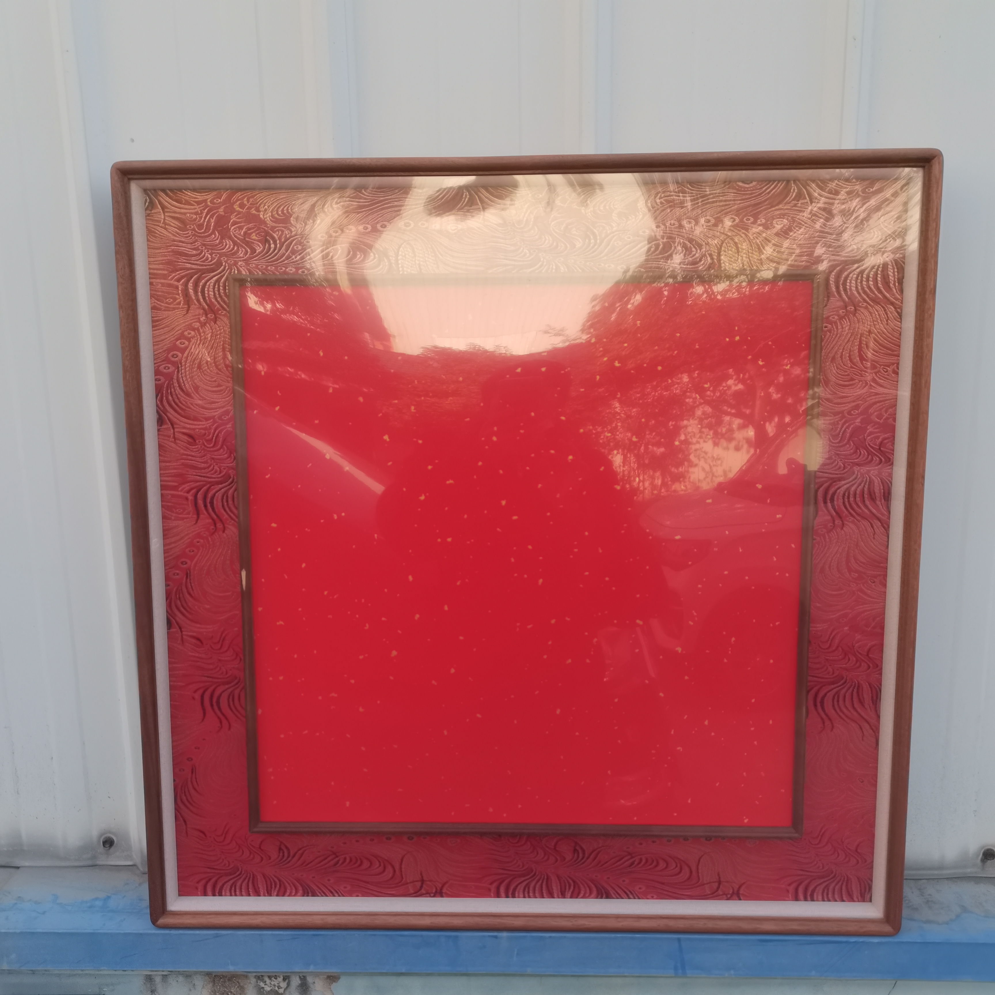 火凤锦——50x50乌檀木榫卯框中框【33x33】