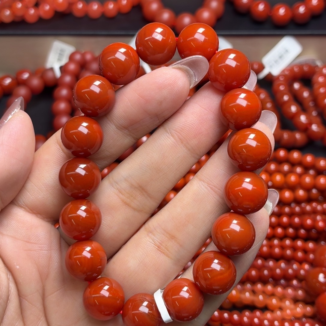 L***S玛瑙/玉髓天然玛瑙手串单圈未镶嵌