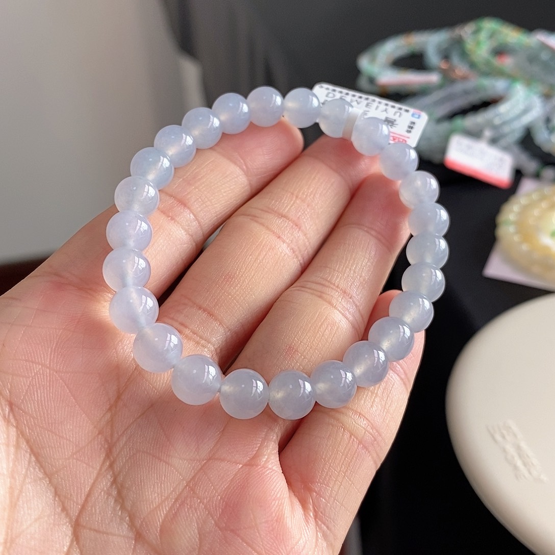 翡翠未镶嵌手链卡7.4