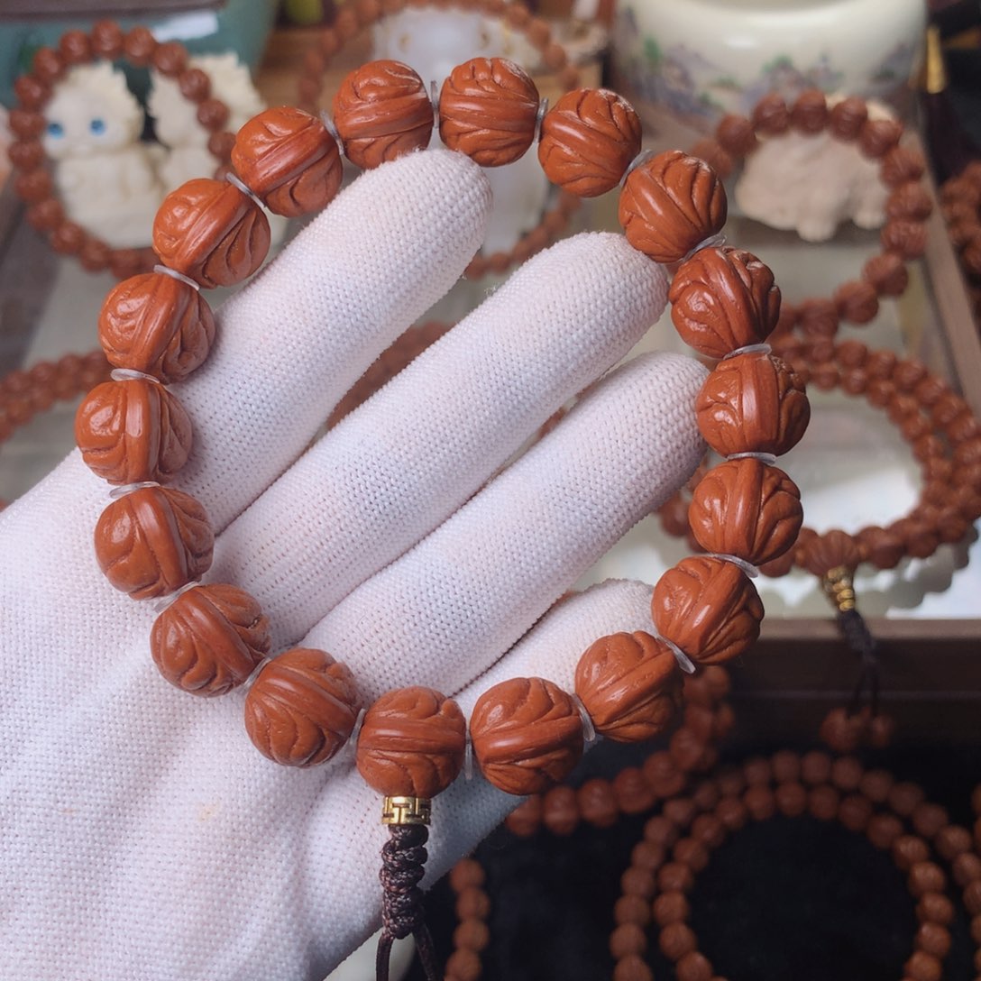 桃核吊坠野生子手持14