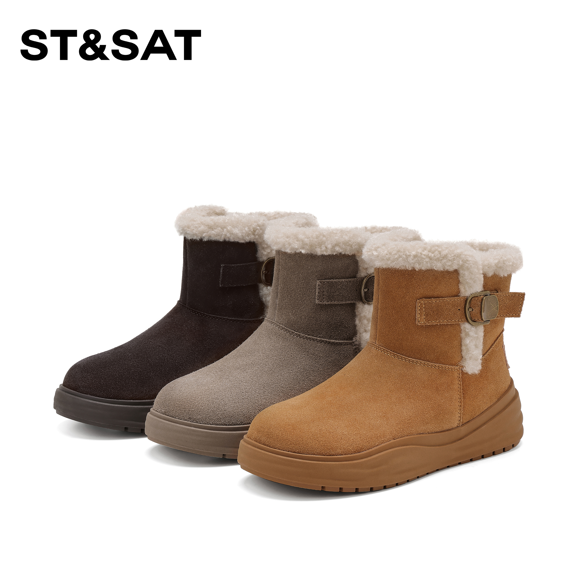 St&Sat/星期六时尚雪地靴2025冬季新款保暖舒适雪地靴棉鞋女鞋