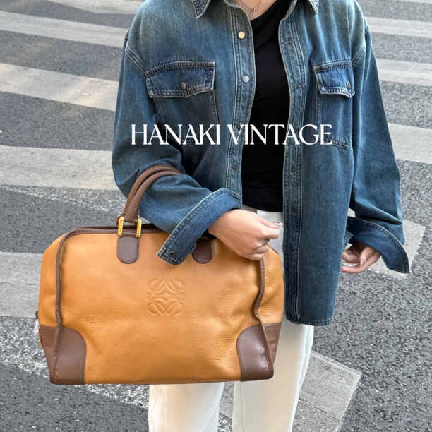 95新 LOEWE/罗意威 花绮中古/罗意威美拉德大号拼色amazona手提包