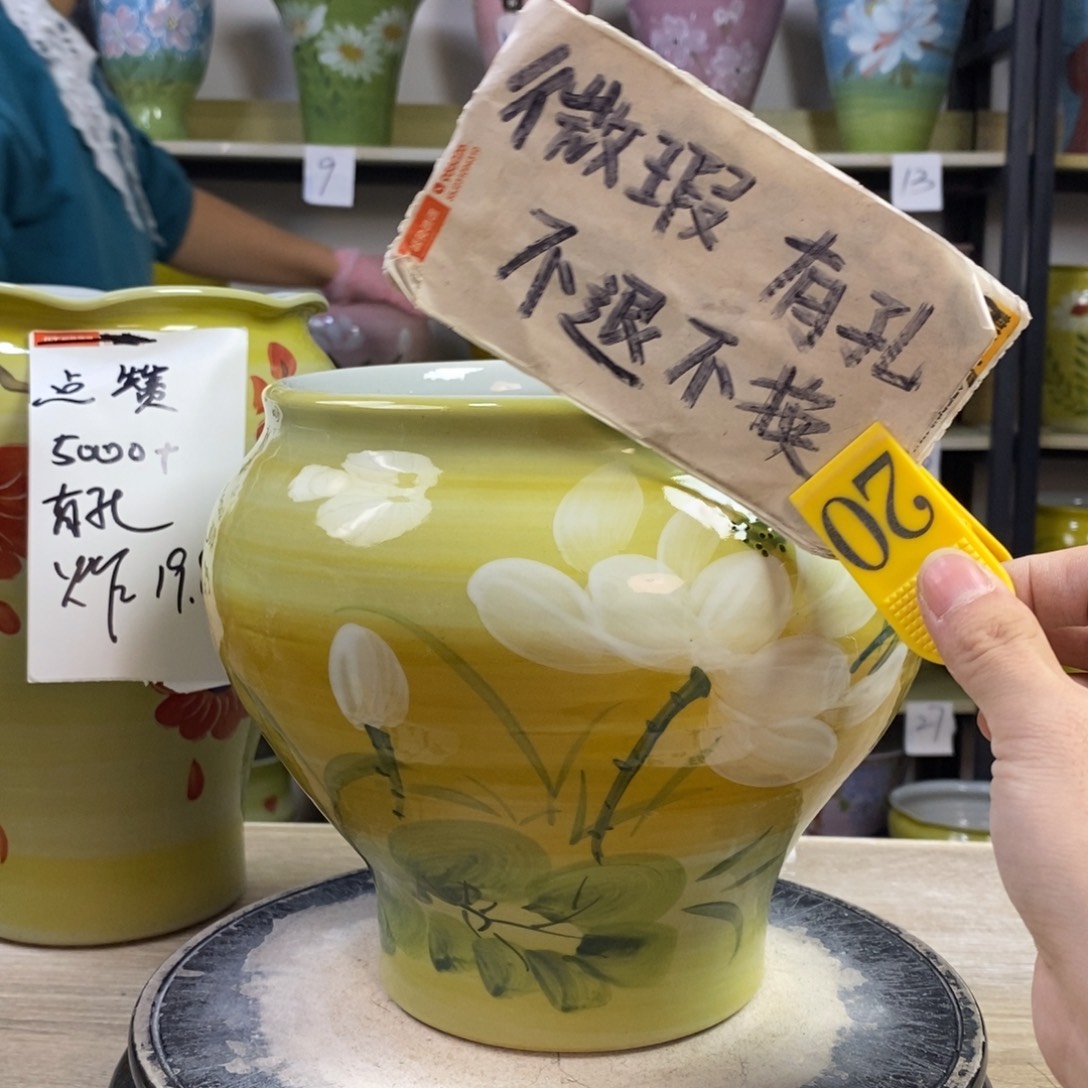 景德镇手工手绘陶瓷花盆