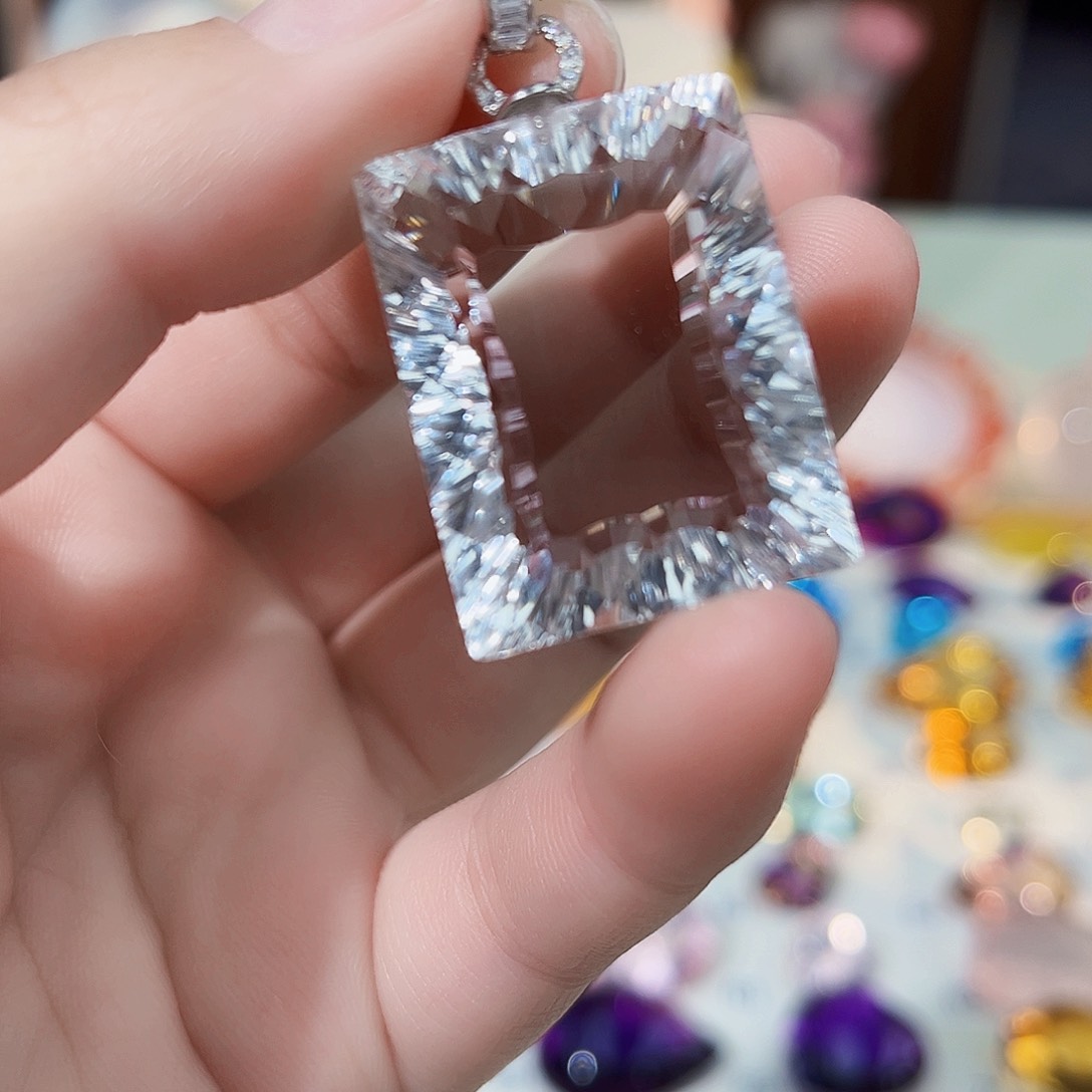 水晶颈饰银S925镶嵌天然