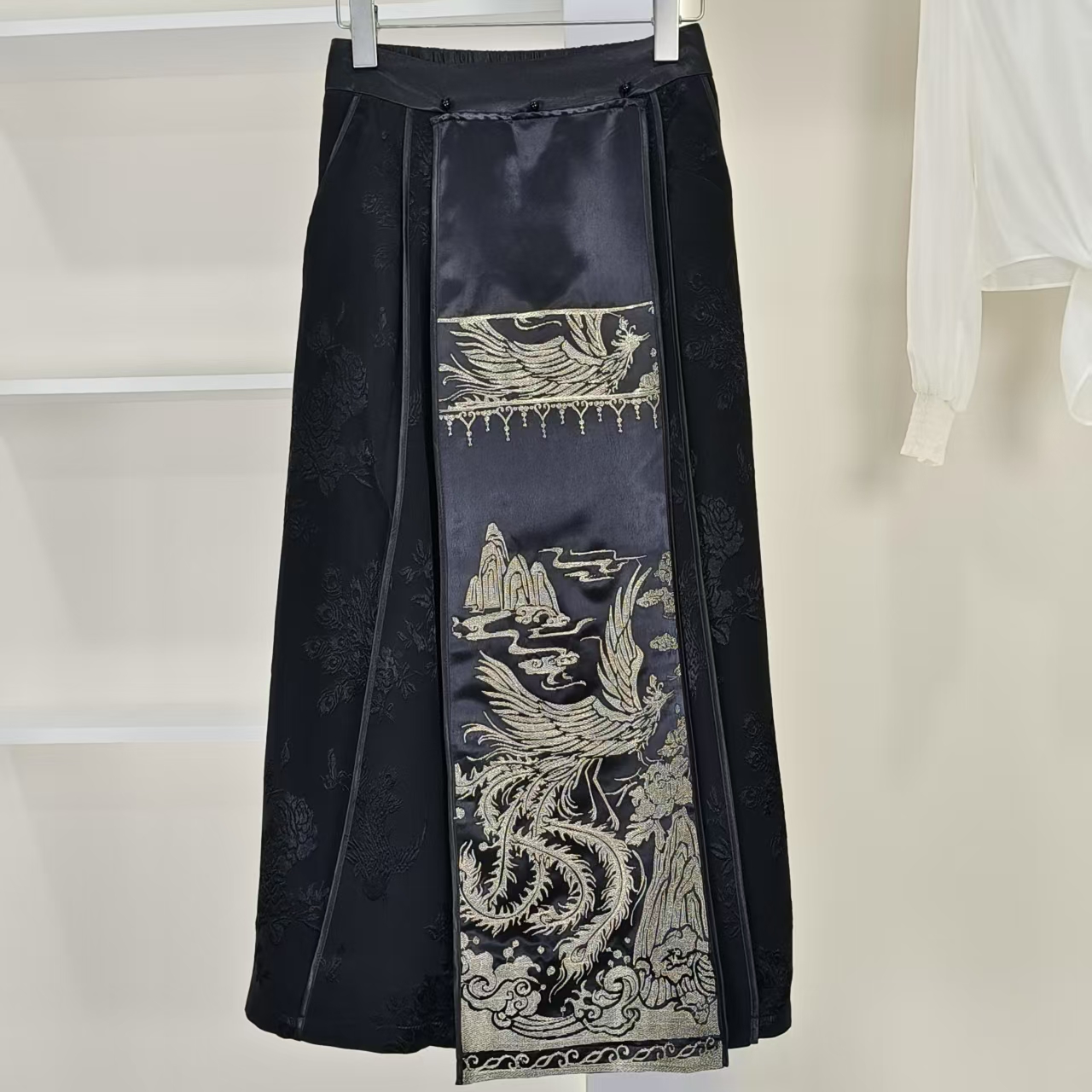 一路童行 30513161 春季气质新国风长半裙品牌撤柜女装