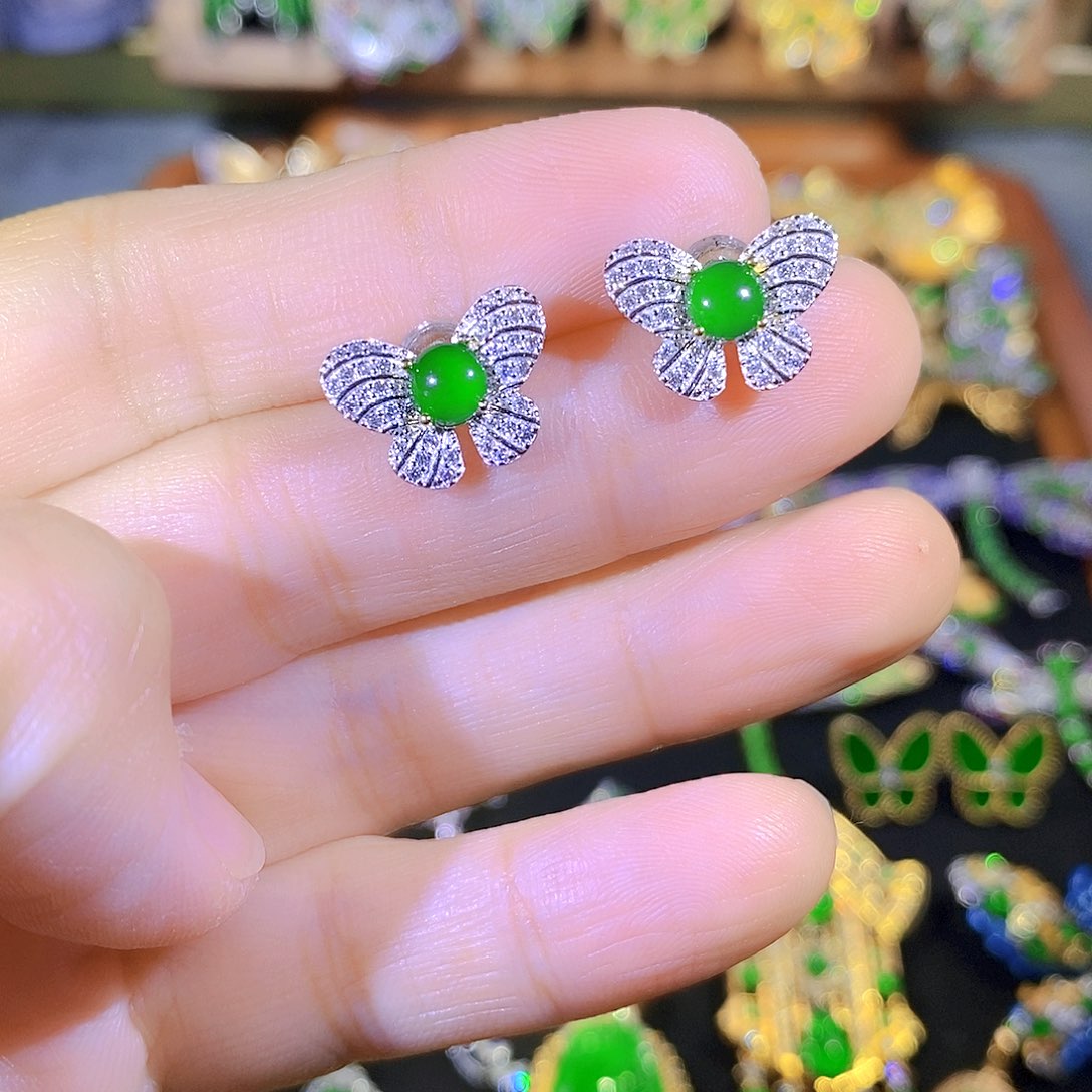 吊坠(不含链)银S925镶嵌翡翠