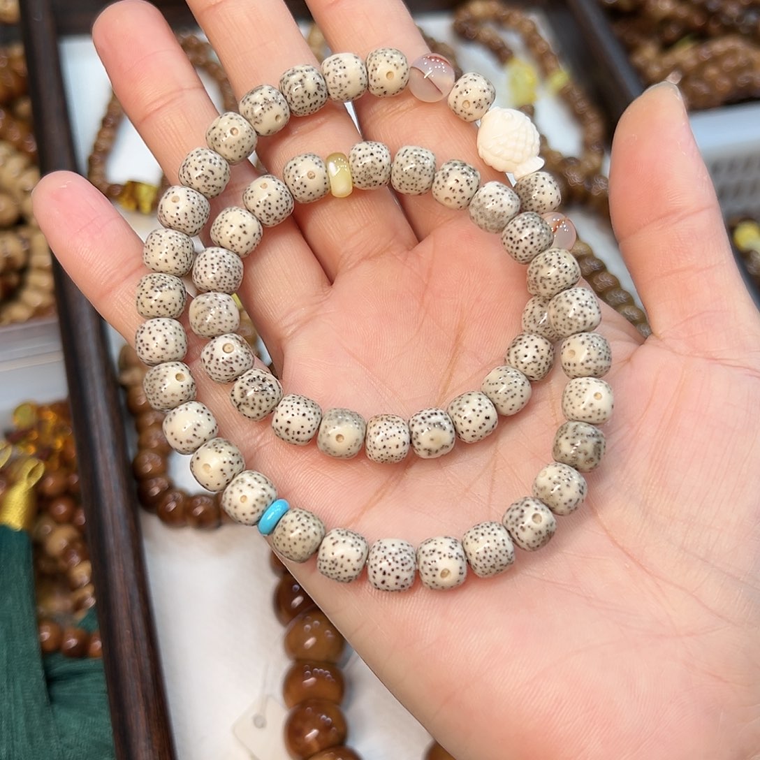 琥珀未镶嵌手链星月双圈