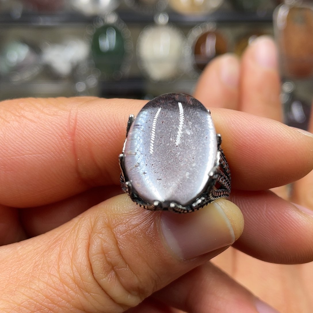 【闪购商品】水晶珠宝半成品银S925镶嵌戒指