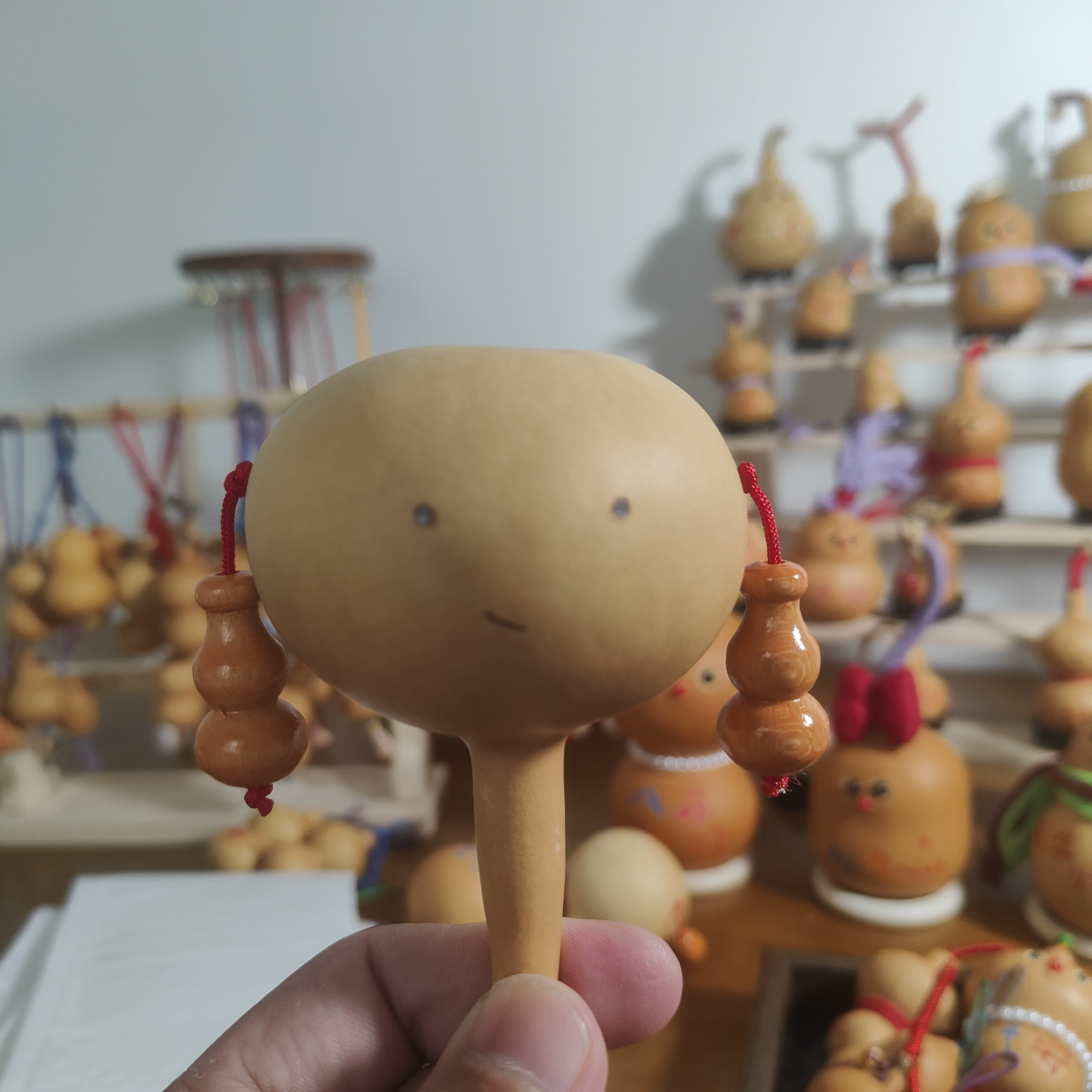 哄娃神器，纯天然小葫芦，拨浪鼓