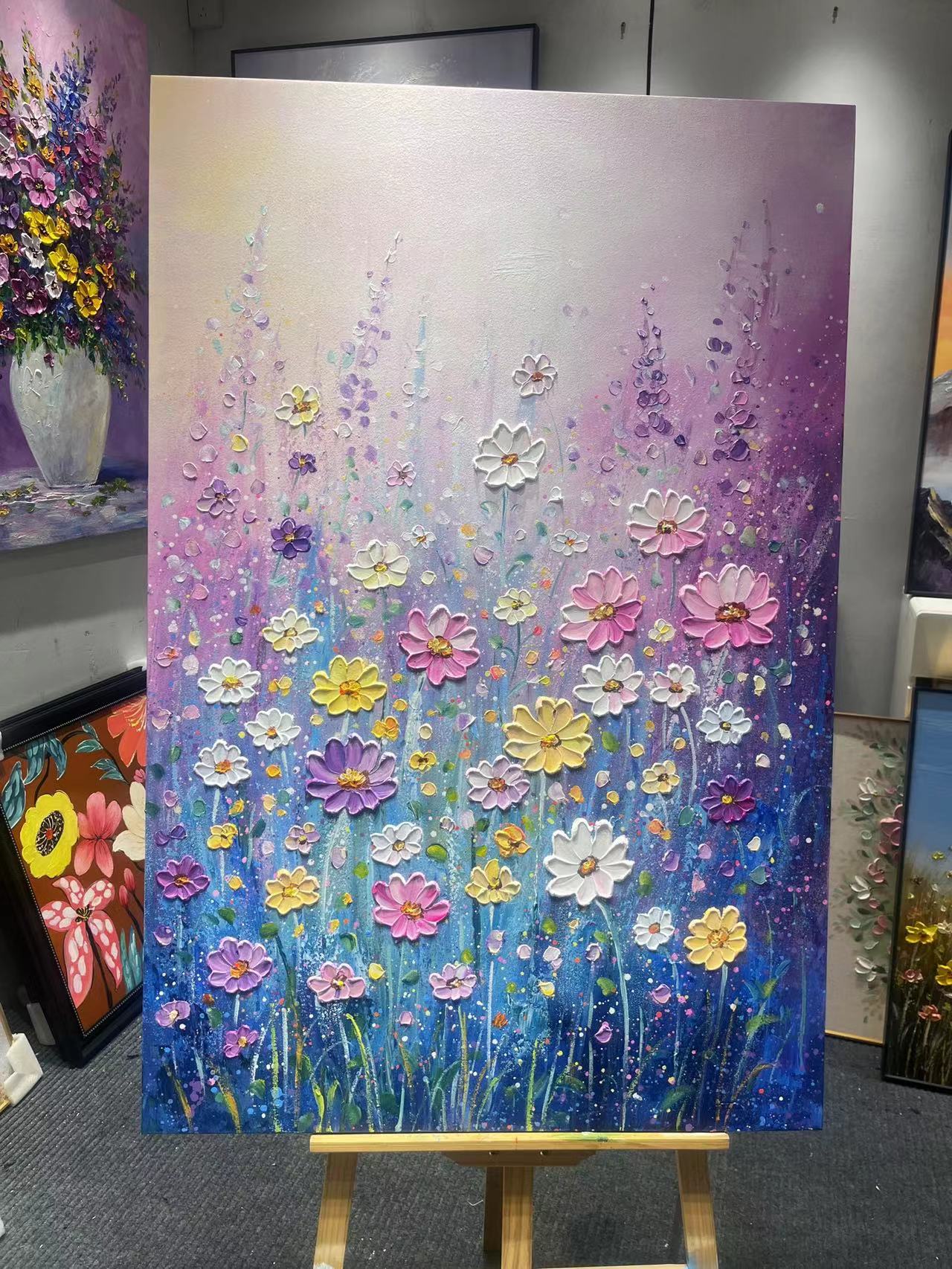 80*120厚油肌理纯手工轻奢简约玄关走廊客厅艺术挂画