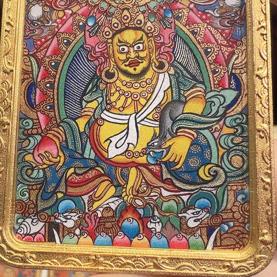 吊坠手绘唐卡黄财神