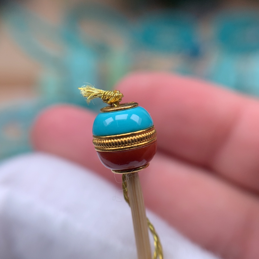 绿松石精品汉堡18K金镶嵌