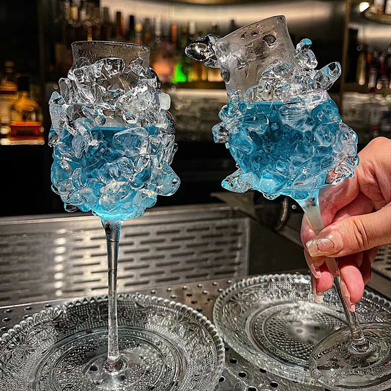 【勇敢的心】创意鸡尾酒杯郁金香高脚杯品鉴闻香杯酒吧古典特调杯