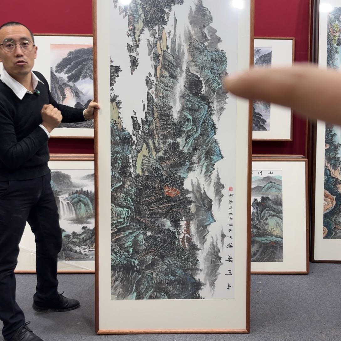 国画带框绘画210/80尺寸