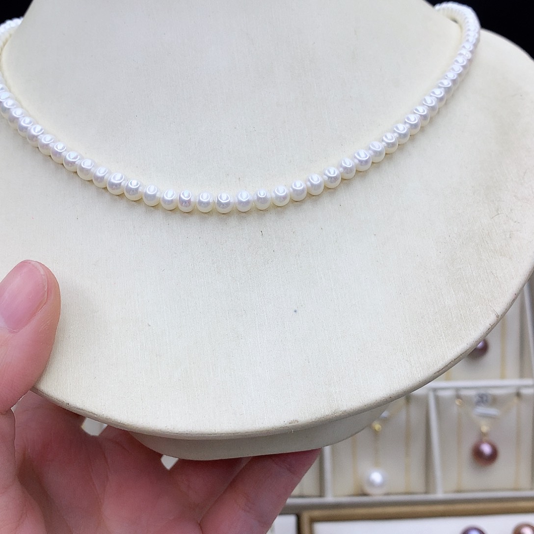 淡水珍珠颈饰银S925镶嵌