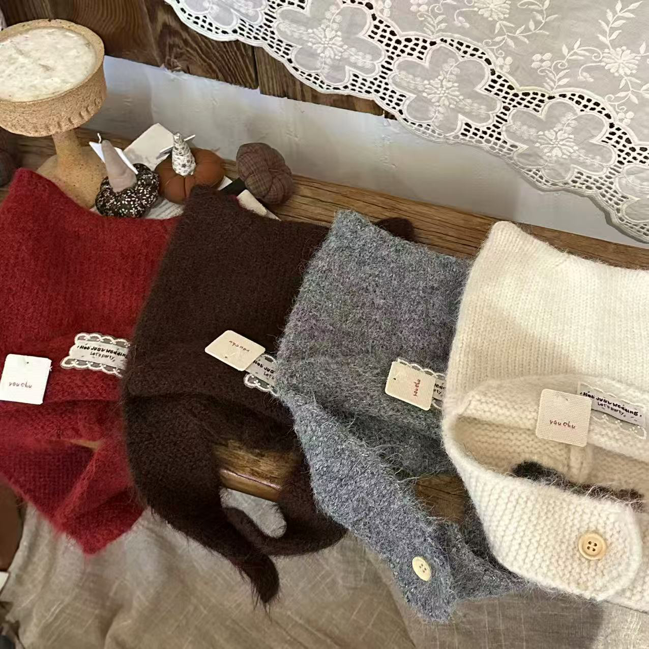 馒头推荐儿童蕾丝贴标猫咪耳朵帽