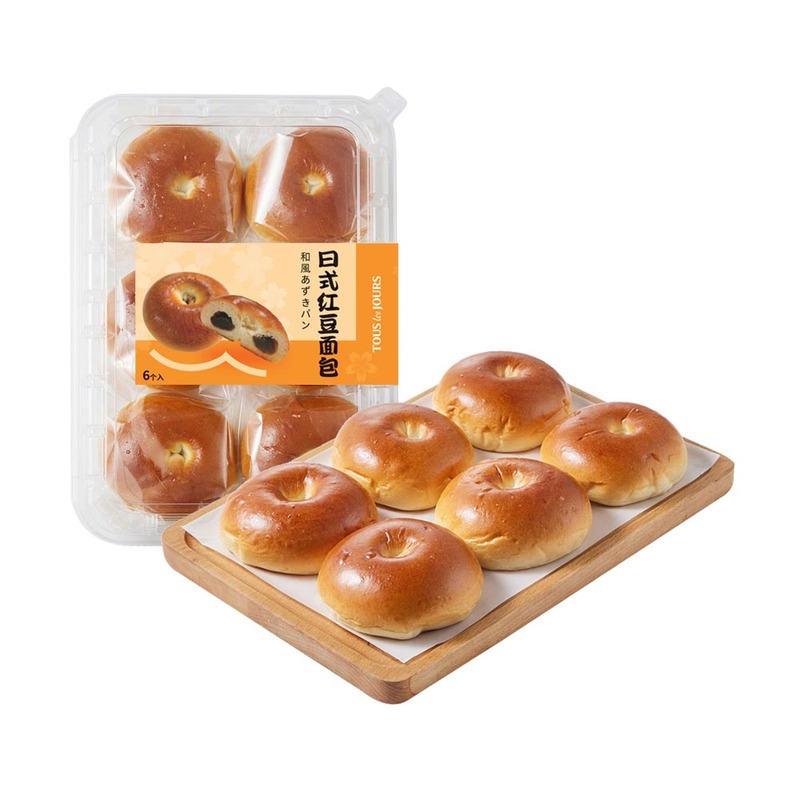 多乐之日 日式红豆面包 540克(90克x6)解馋零食