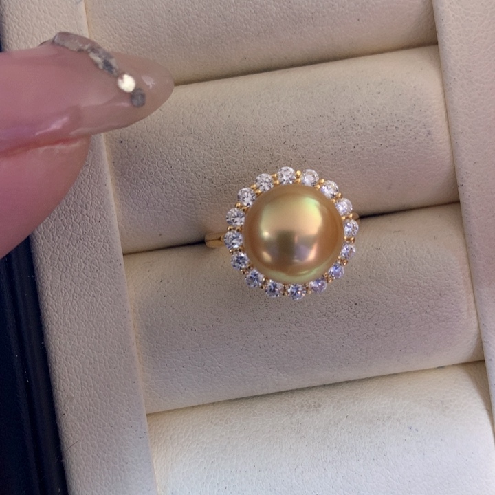 银S925镶嵌戒指海水珍珠