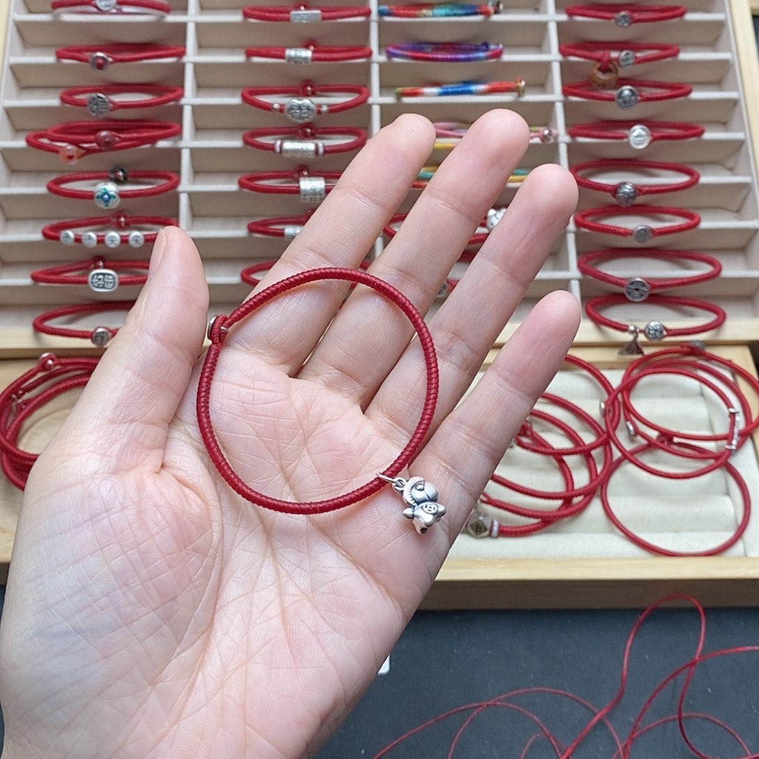 足银布艺小马细金刚结15手围
