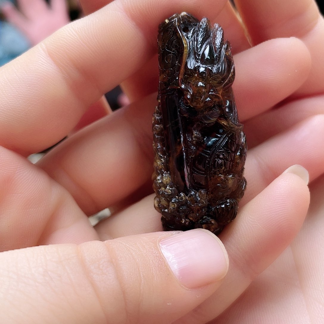 琥珀裸石未镶嵌孤*@大