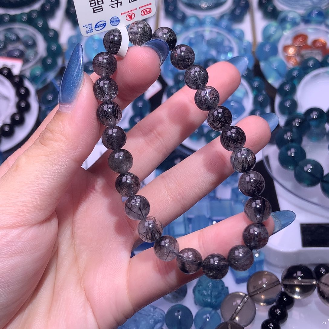 未镶嵌手串水晶黑发晶7m+