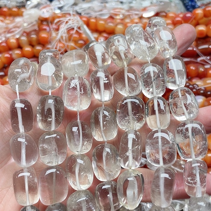 玛瑙/玉髓珠宝半成品未镶嵌一条15x19mm白水晶