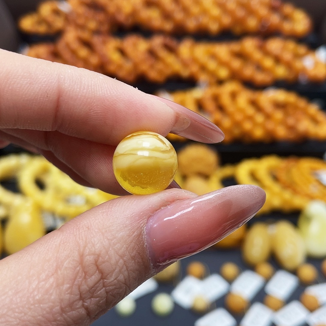 蜜蜡珠宝奇石未镶嵌13.3mm圆珠