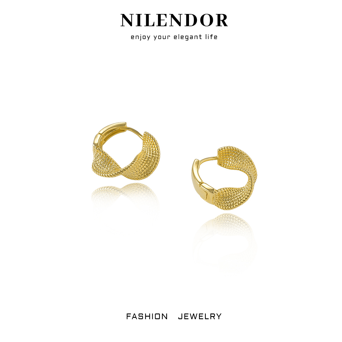 铜合金耳饰 ES-64气质轻奢百搭颗粒感轻奢耳环