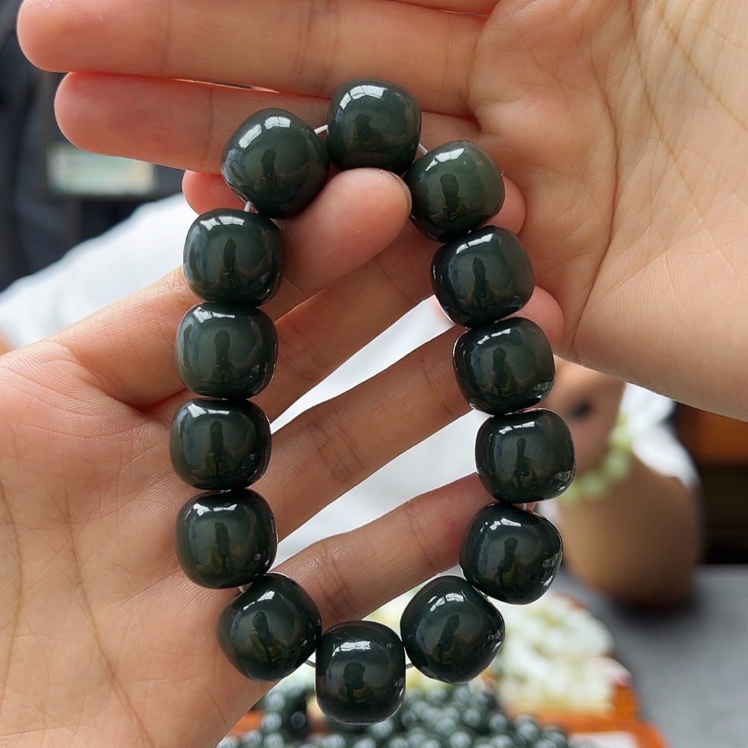 手链未镶嵌和田玉16且末孔雀蓝