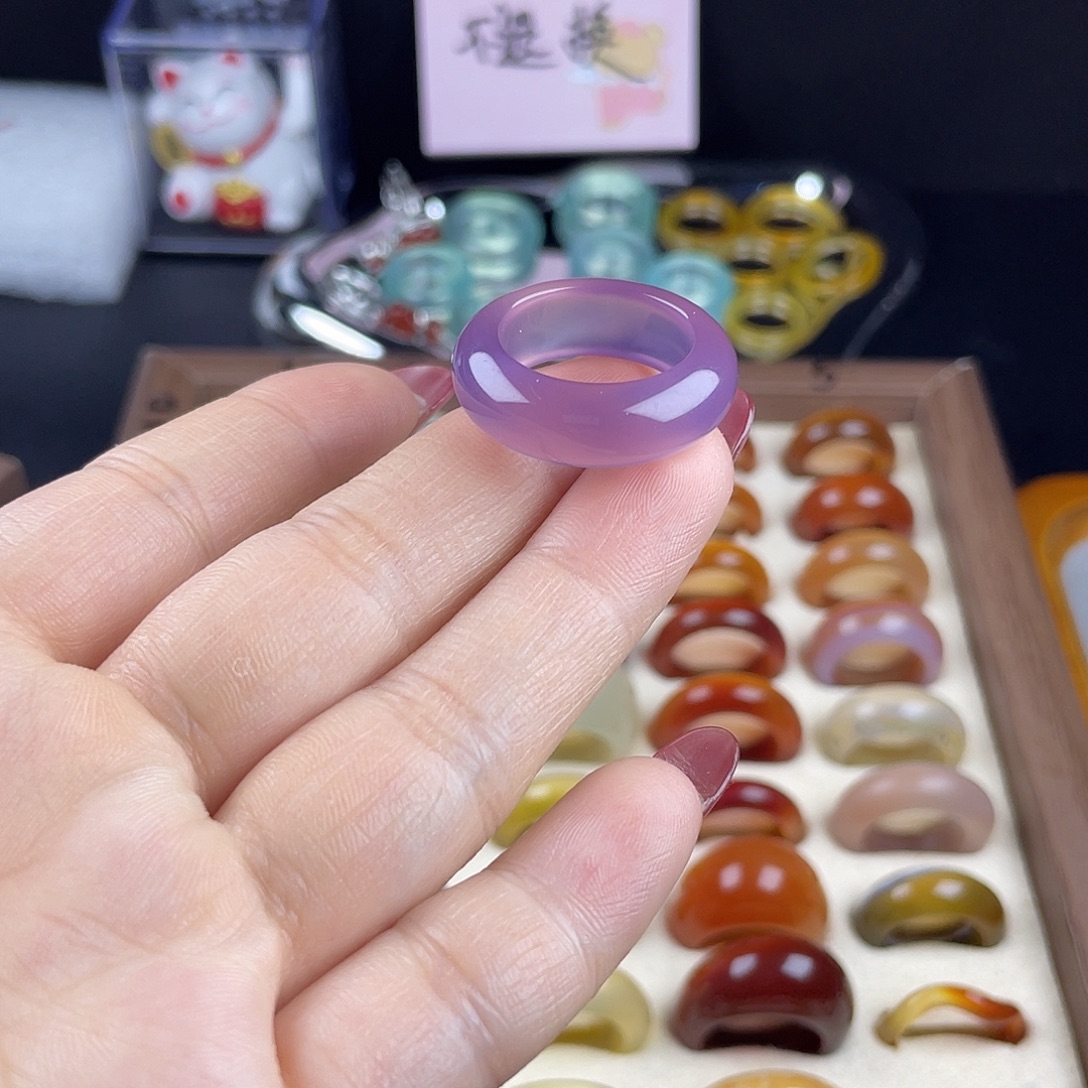 玛瑙/玉髓合金戒指港19直径18.8不退换A01