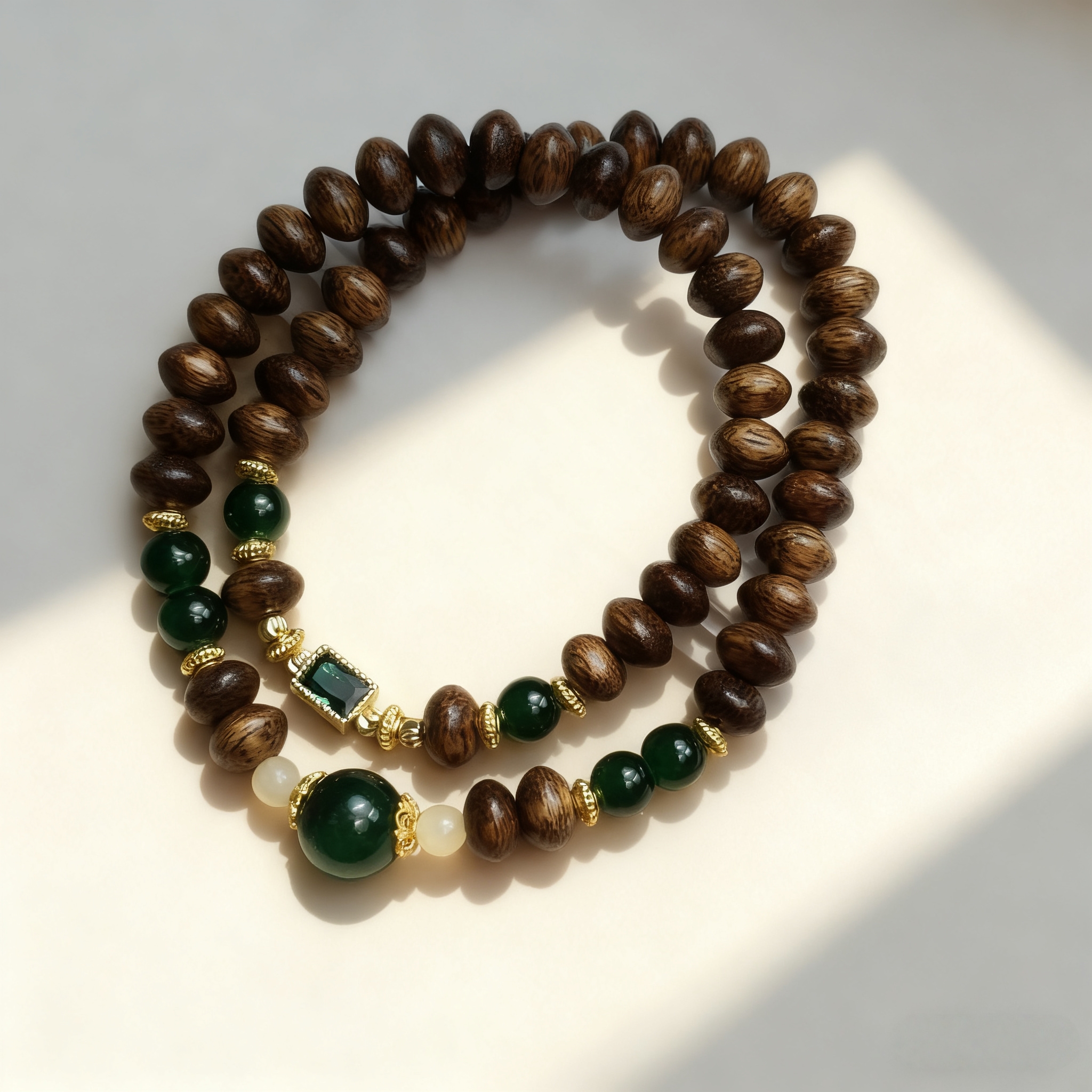 沉香沉香木算盘珠双圈款 精品手串 无礼盒 AC 0046