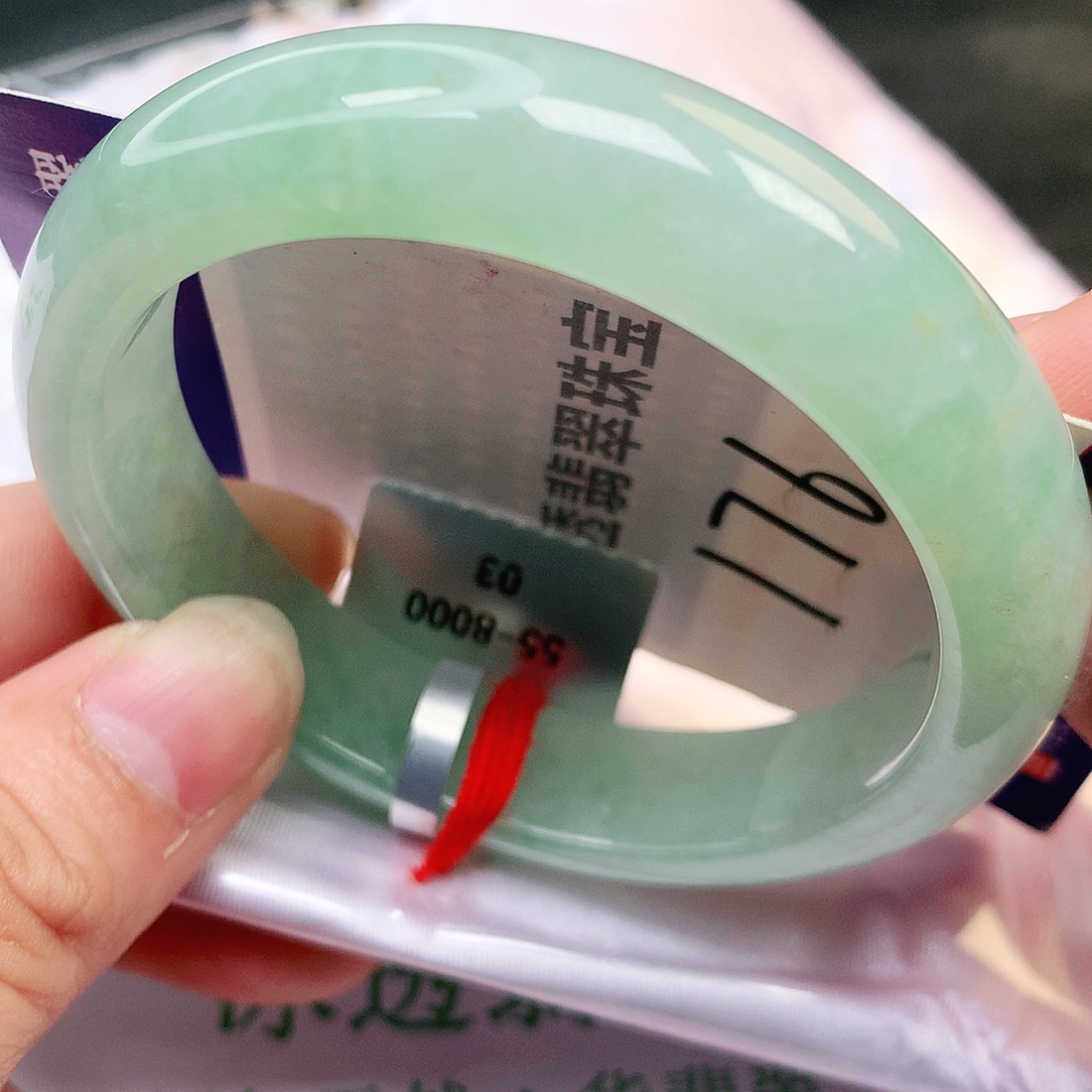 未镶嵌手镯翡翠纯天然A货翡翠冰甜绿完美性价比176号