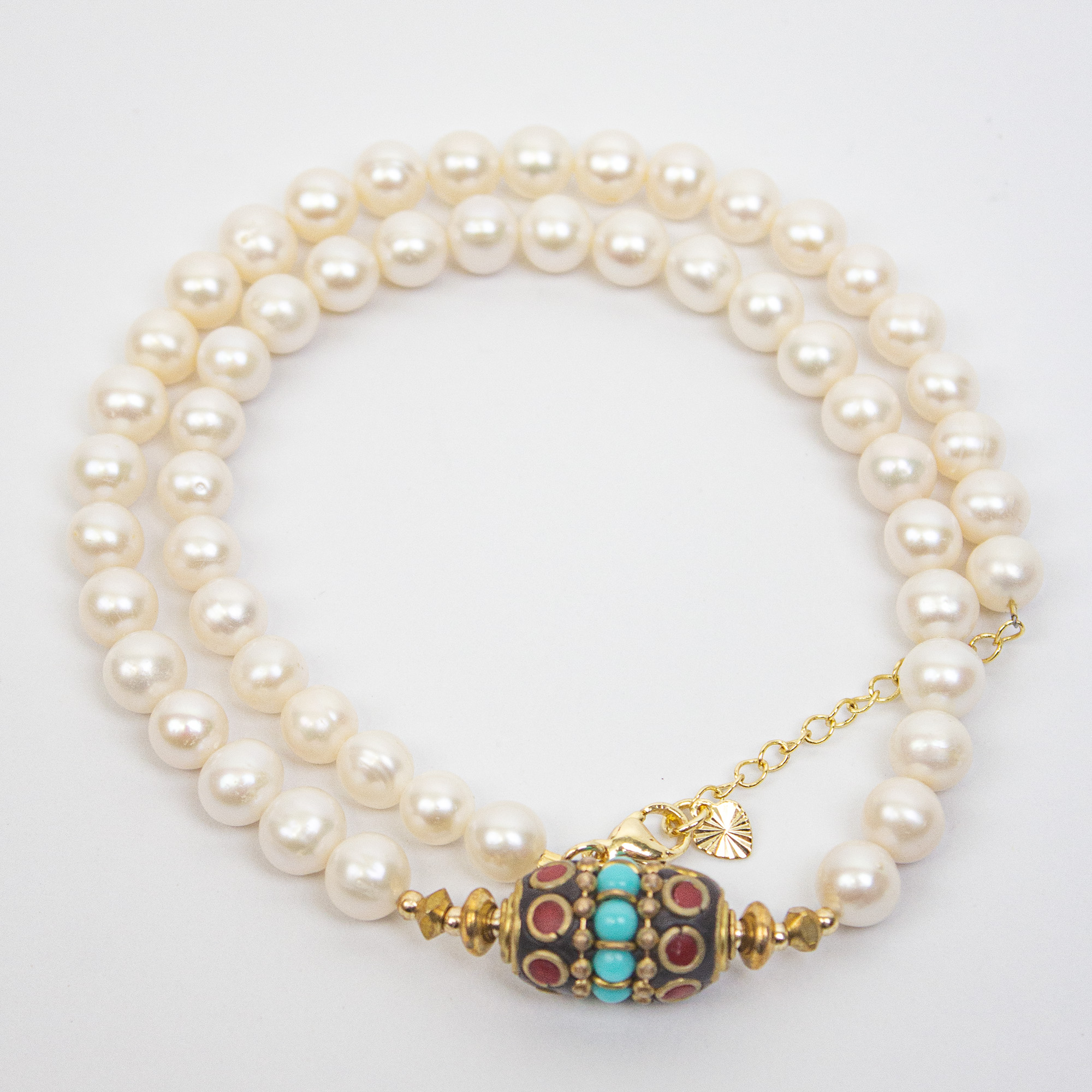 非金属仿珍珠手链 民族复古转转珠项链【哎呦家16184】