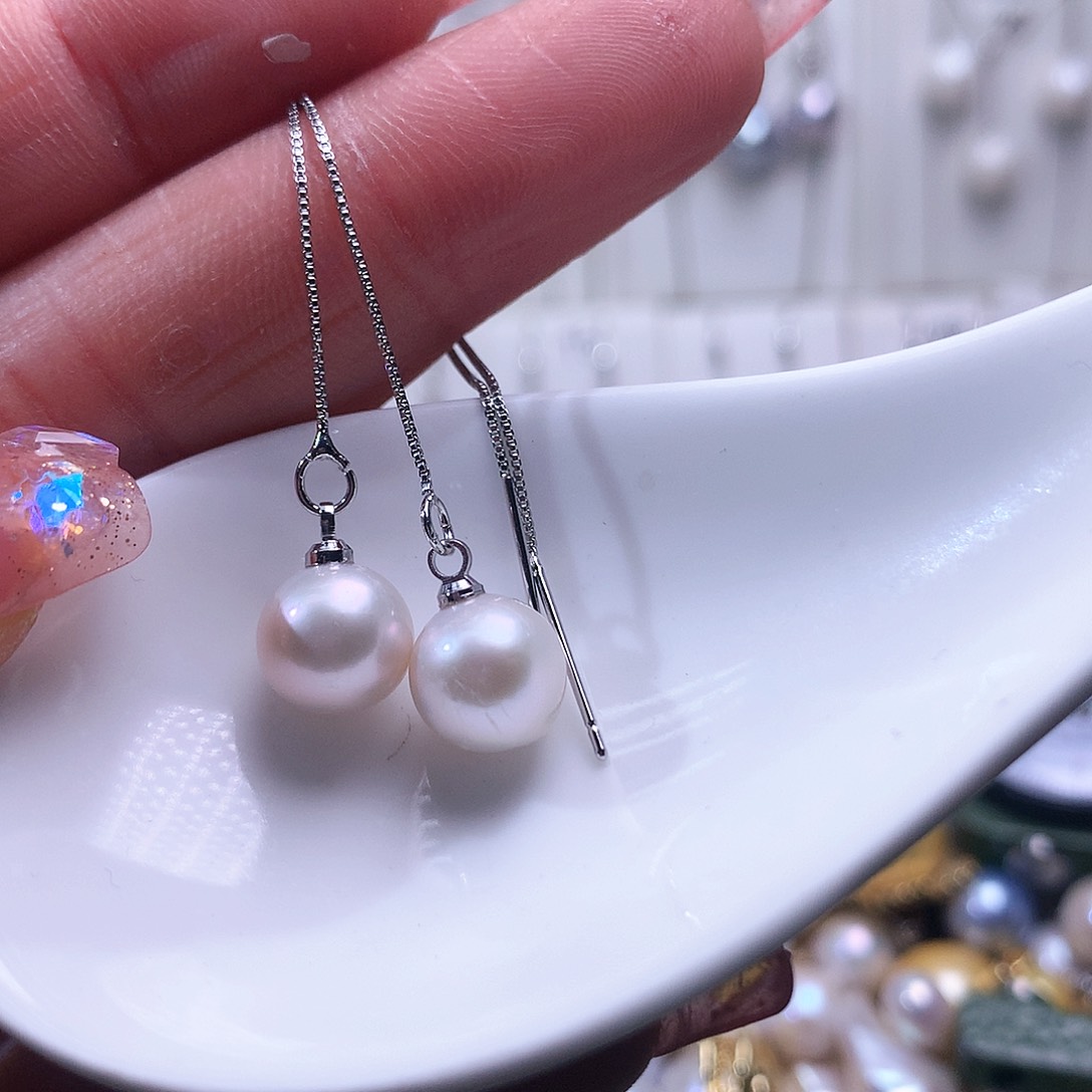 淡水珍珠耳饰合金