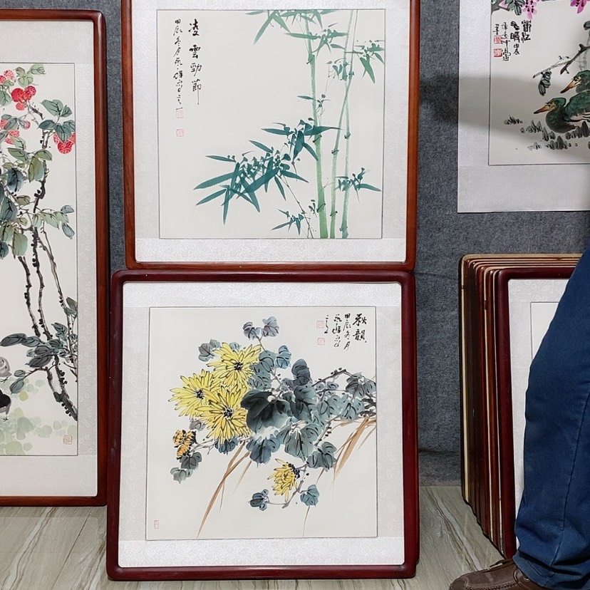 【闪购商品】国画书画作品带框65×65厘米