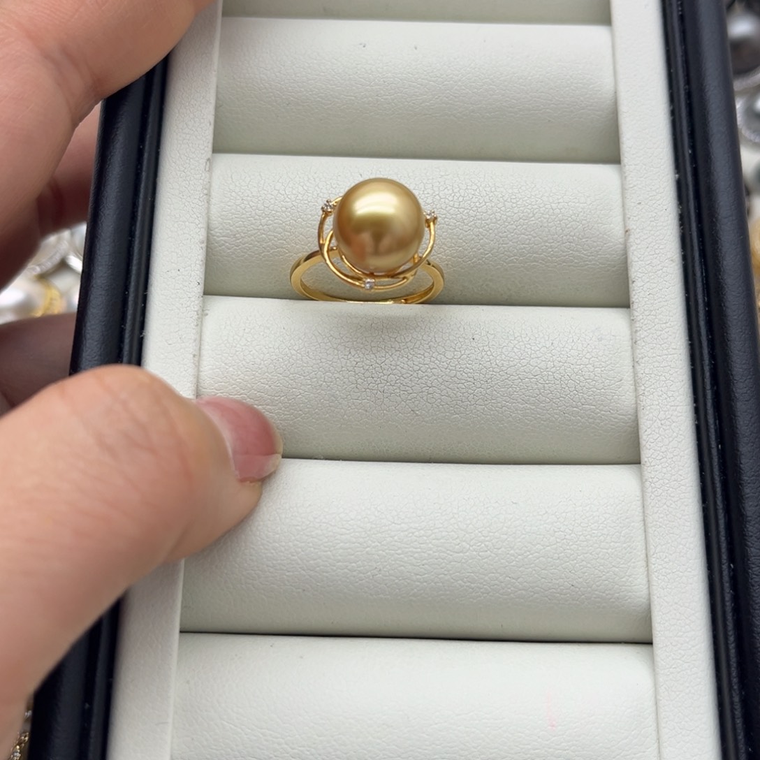 海水珍珠戒指银S925镶嵌