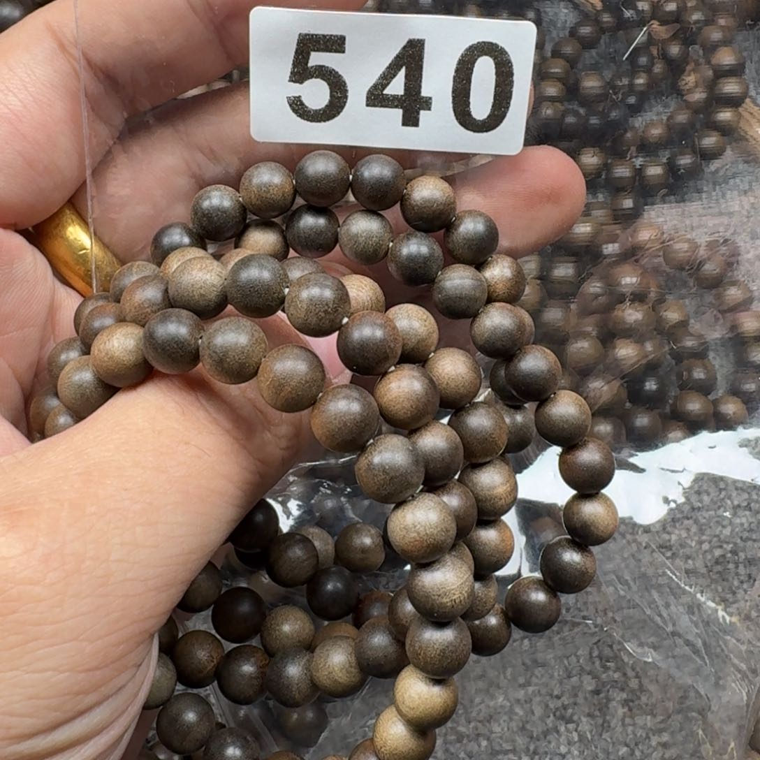 檀香木手串/手链0.8×108乱纹花珠阴沉老山檀香