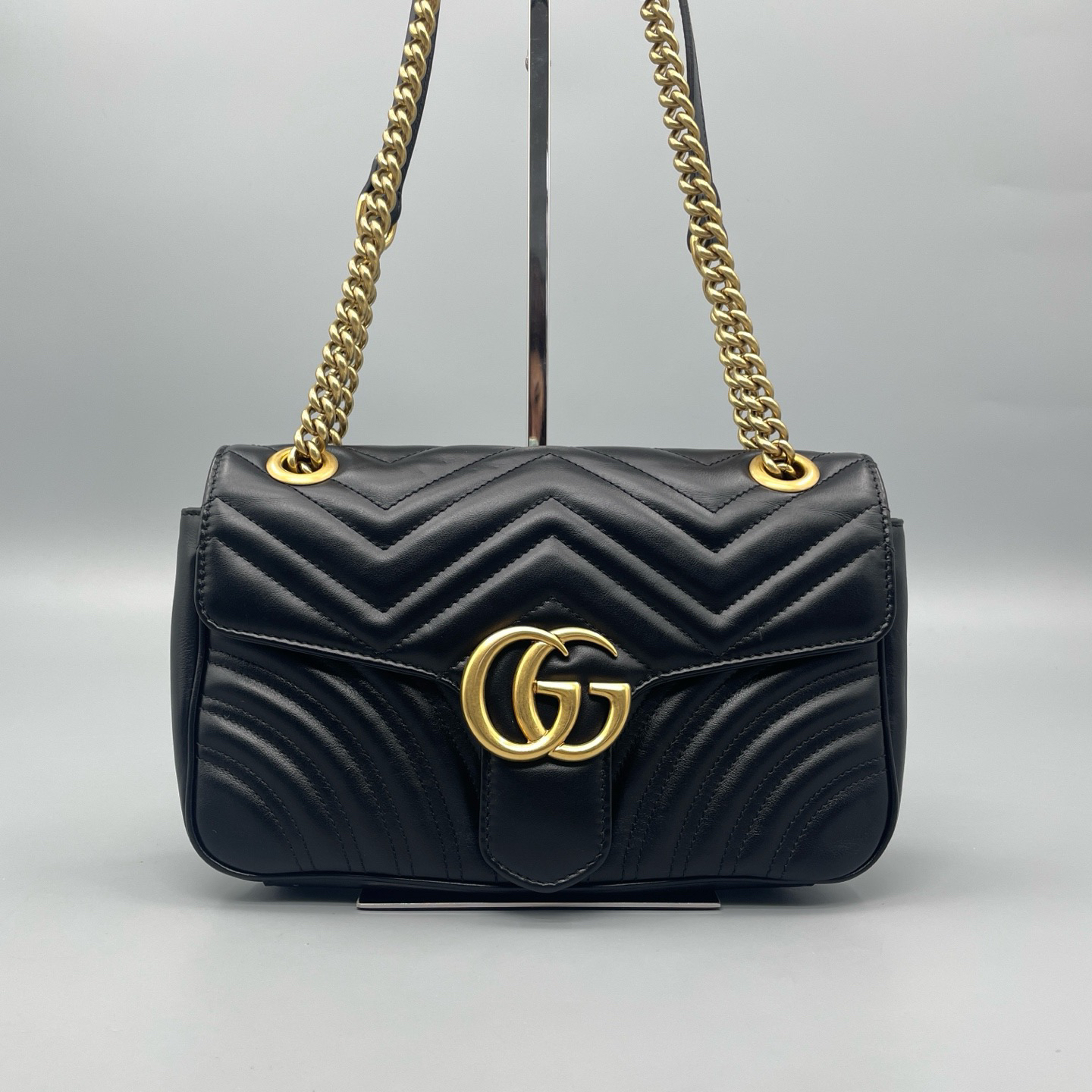 95新 GUCCI/古驰 黑金Marmont马蒙26 黑标025 尺寸26*15 A3473