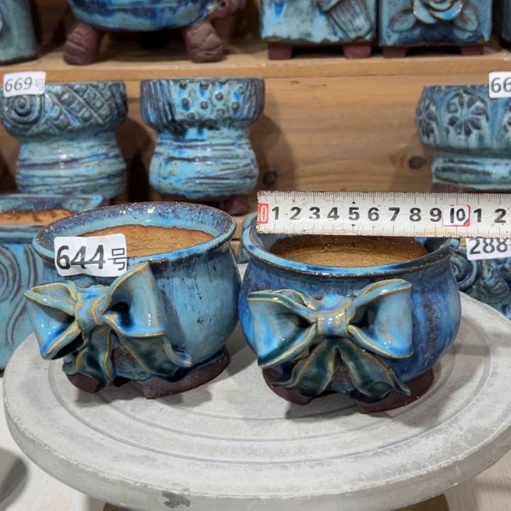 纯手工粗陶花盆，内口9