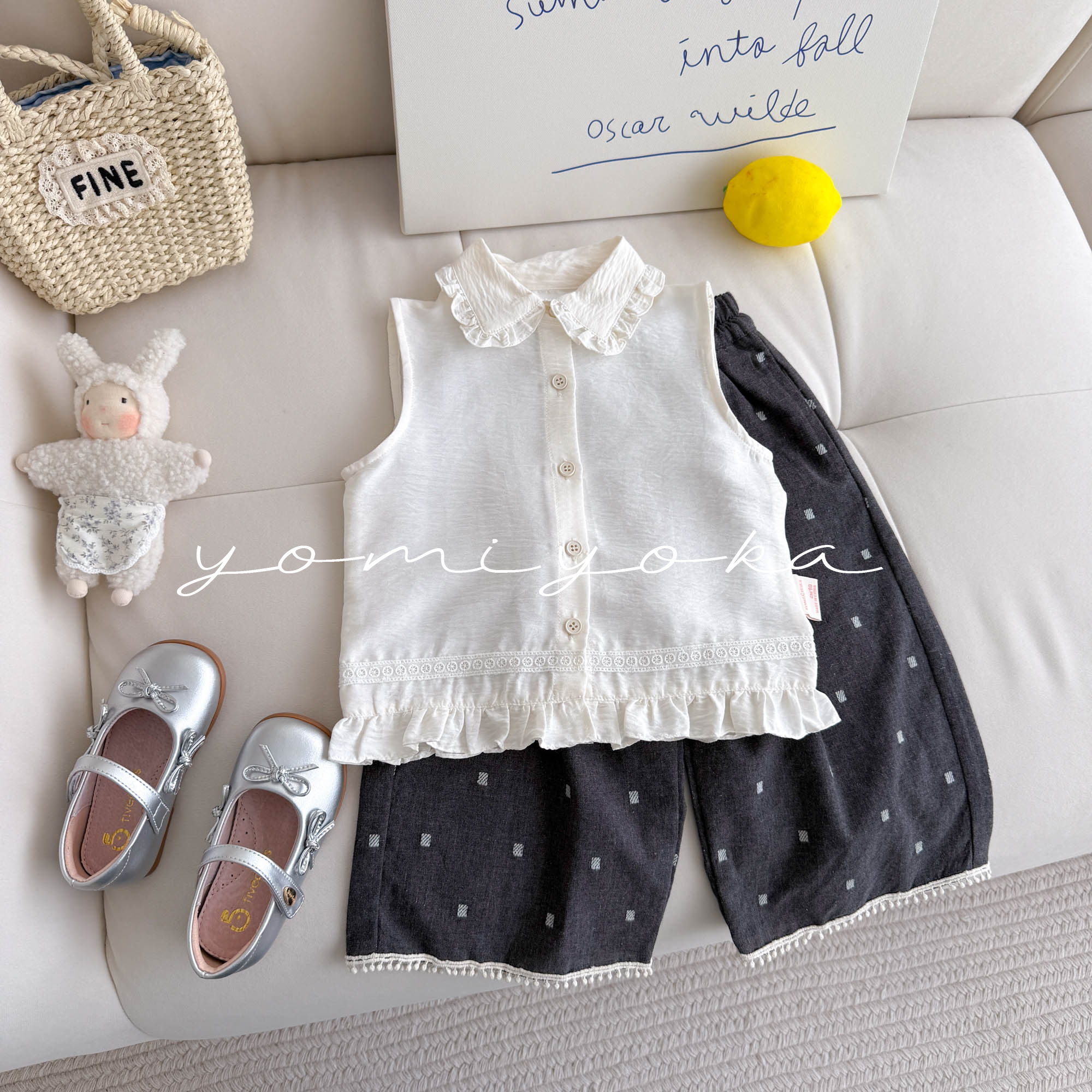 【现货】252-优米优卡-童装2025夏季新款女童无袖背心上衣-252079