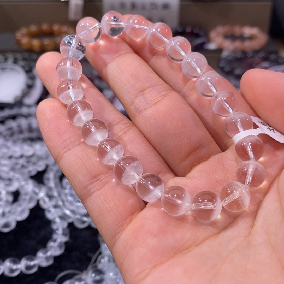 水晶手串未镶嵌白幽灵8+