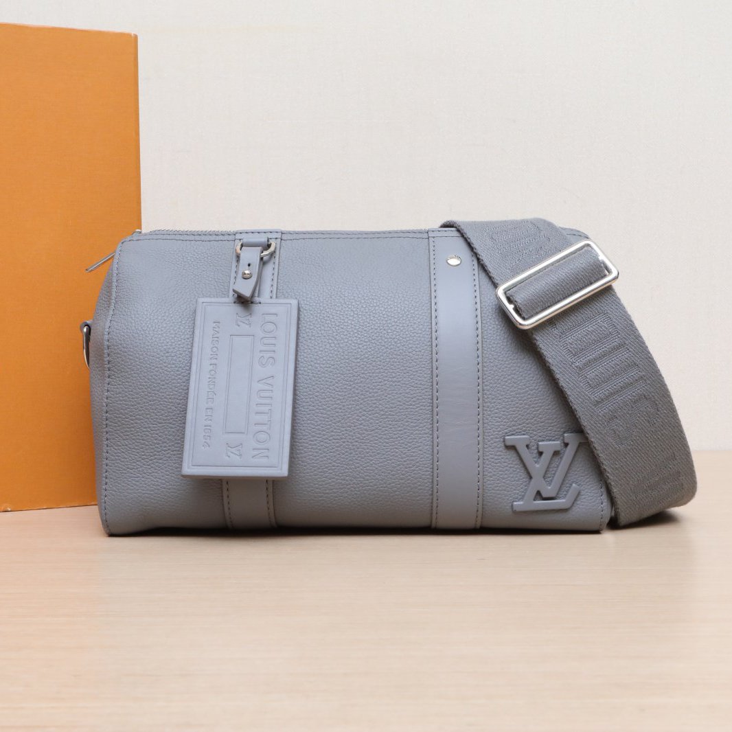 99新 LouisVuitton/路易威登 小花双双 KEEPALL City灰色 芯片 包