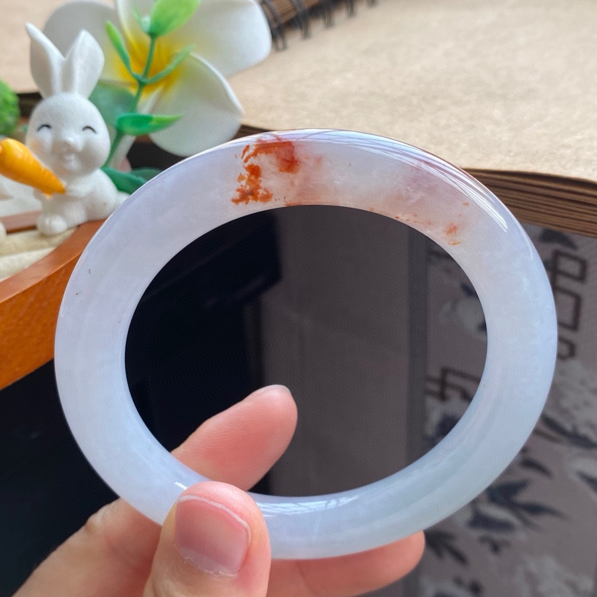 4.1批2550号翡翠手镯60.8-10.6-11飘枫叶红圆条！红翡映枫影！