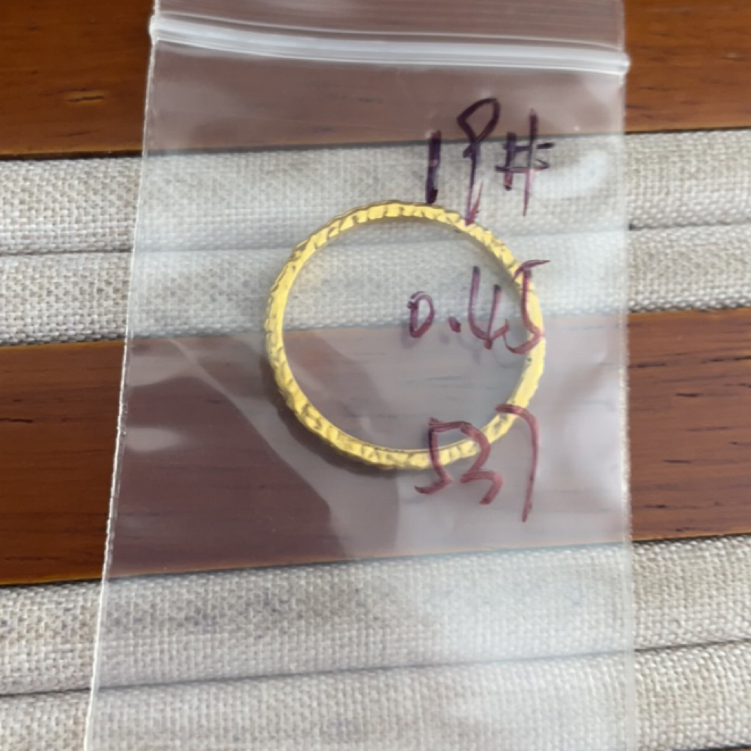 克重0.45 19号 锤纹碎冰冰戒指 足金999