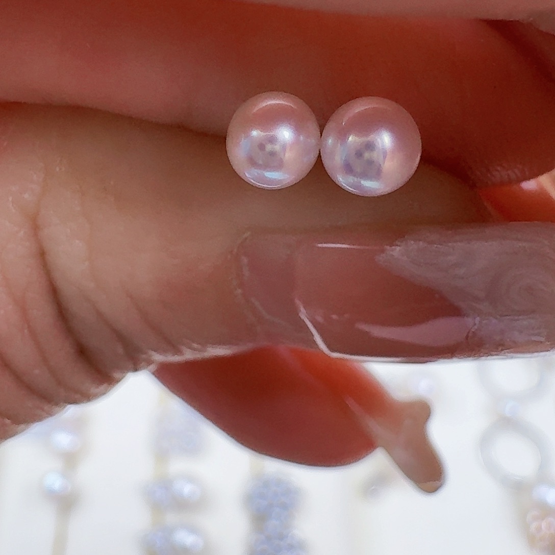 淡水珍珠耳饰银S925镶嵌