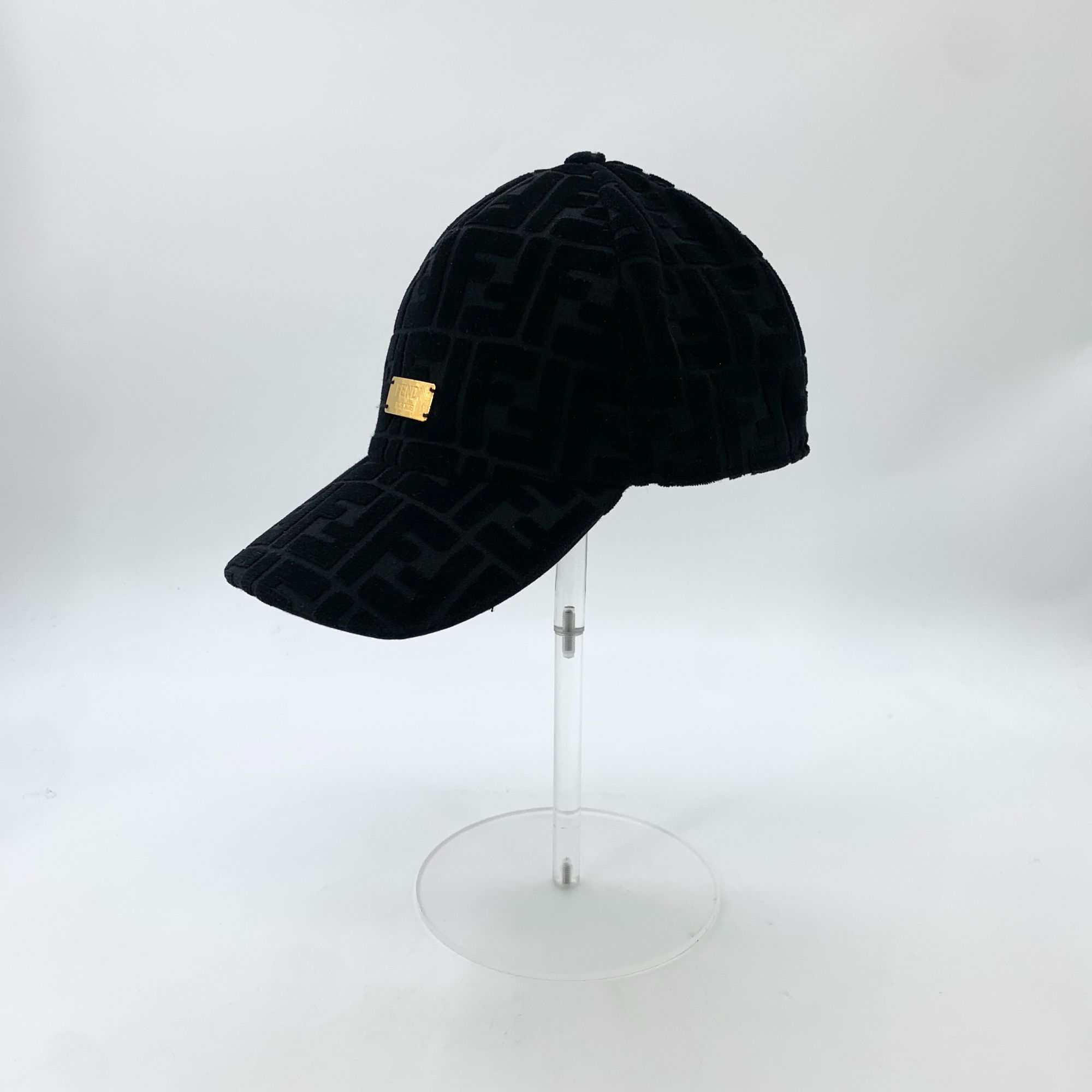 99新 FENDI/芬迪 X14213 黑色鸭舌帽 帽围58cm 帽沿7cm 带尘袋